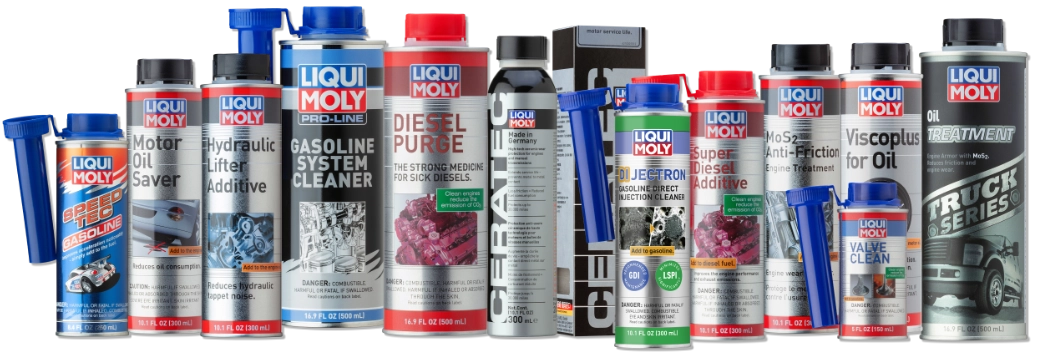 Große Auswahl an LIQUI MOLY Fahrzeug-Additiven und Reinigern für Kraftstoff-, Öl- und Motorsysteme.